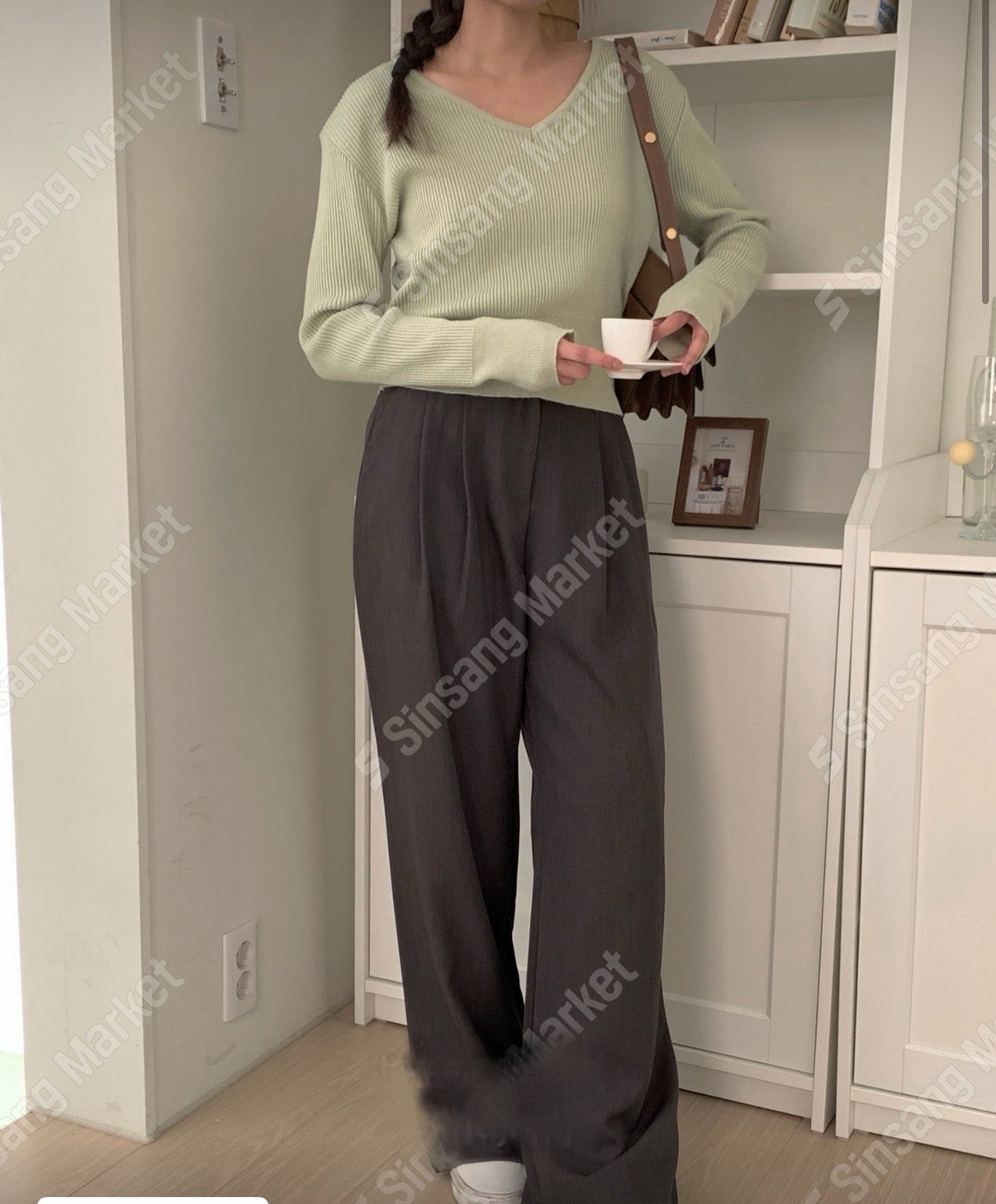 Fw two-pin tuck wide slacks-5colショート丈あり