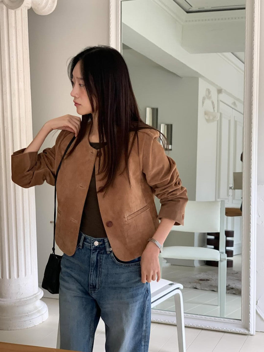 Camel tone suede jacket