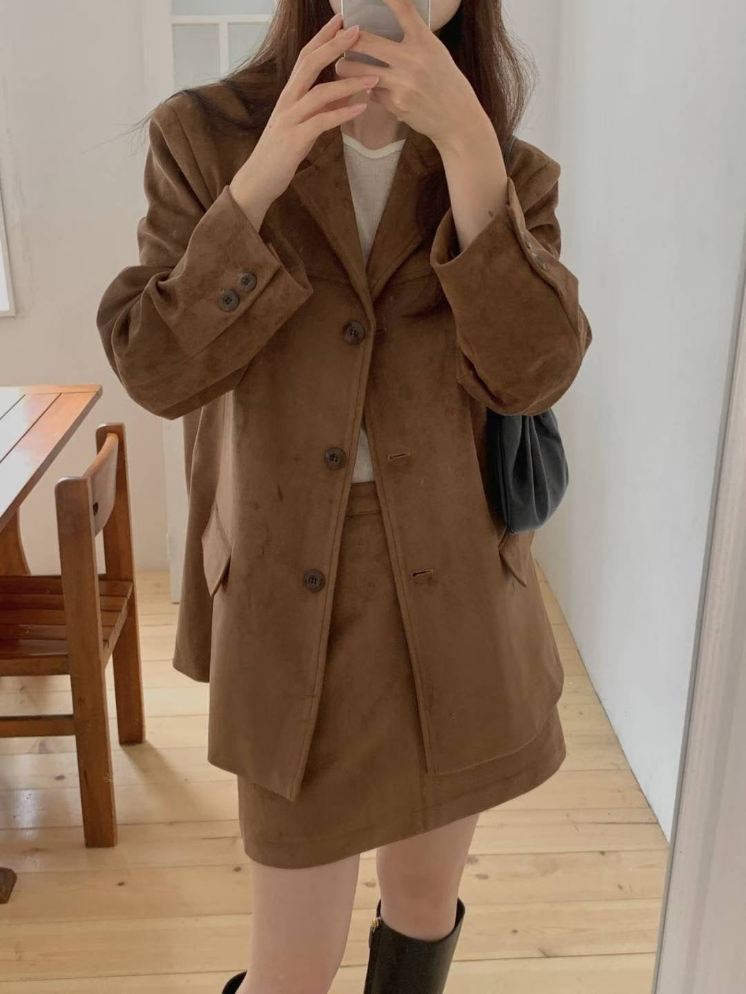 Euro suede skirt-2col