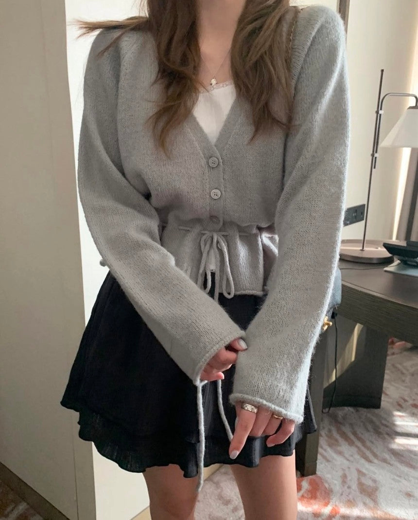 Sale gray即納 Roi string cardigan