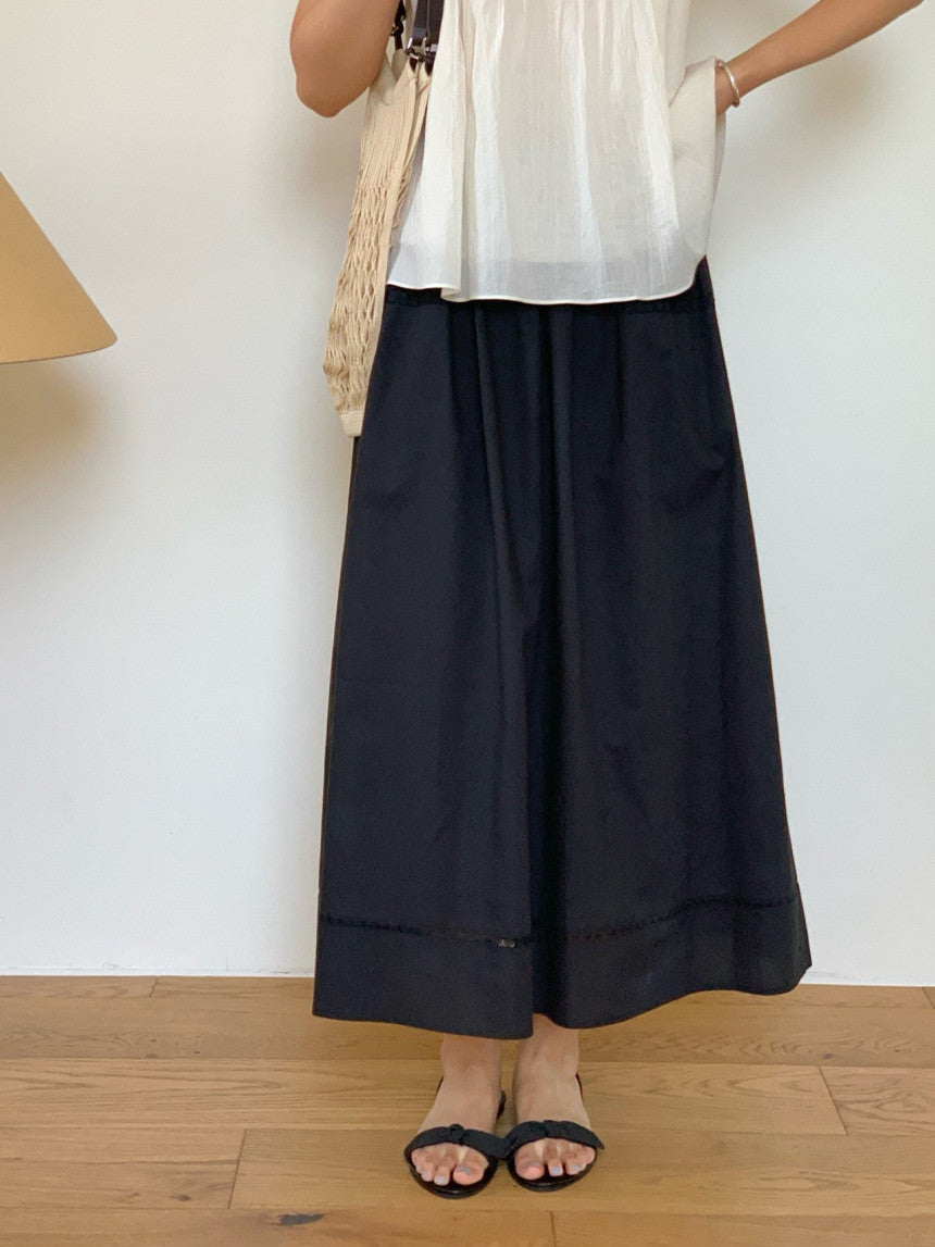 Pli lace full skirt-2col