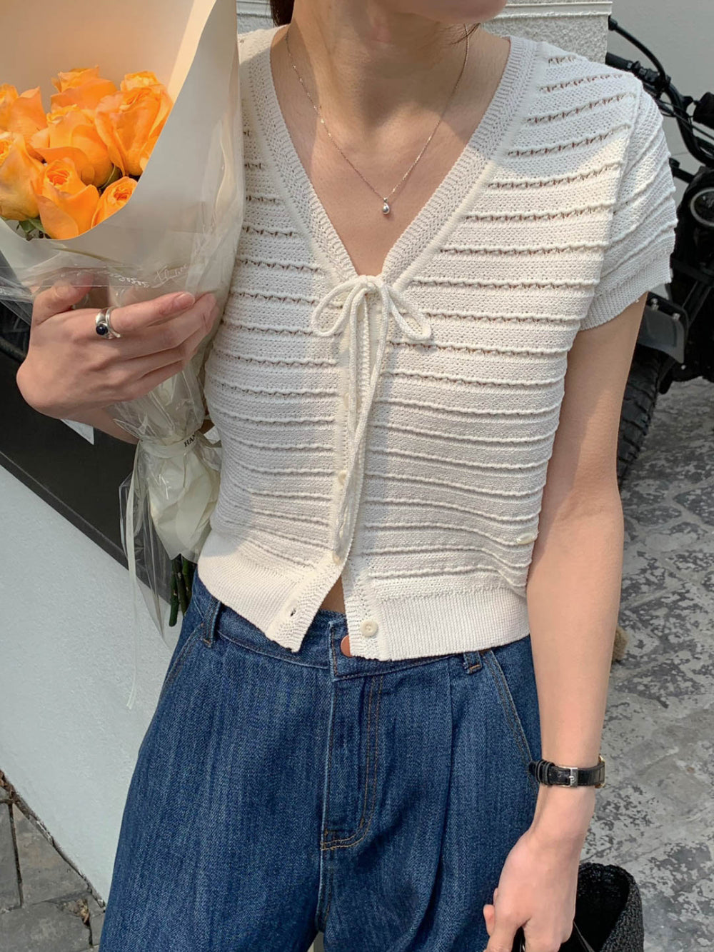 ivory即納 Ami Cardigan-3col