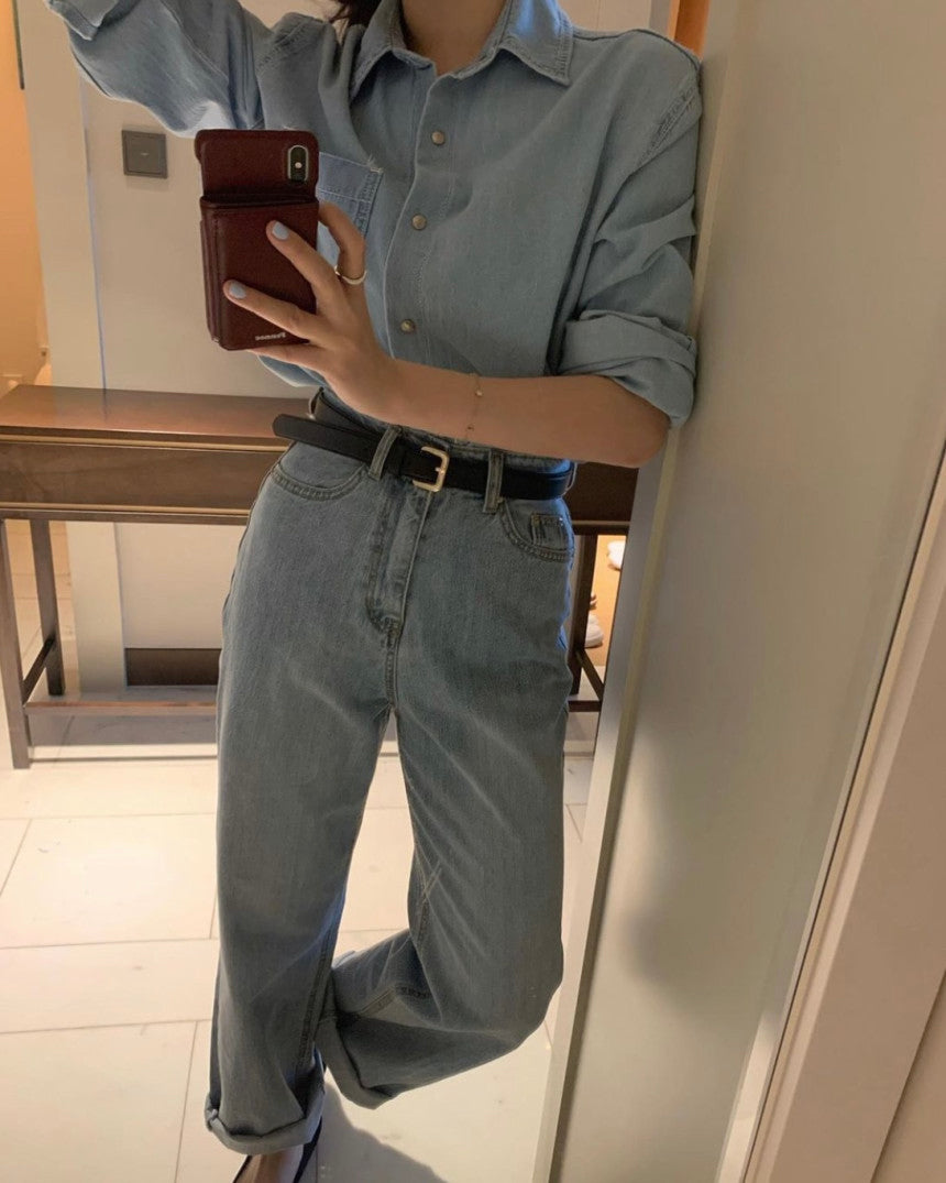 Sale s-即納 basic wide jeans