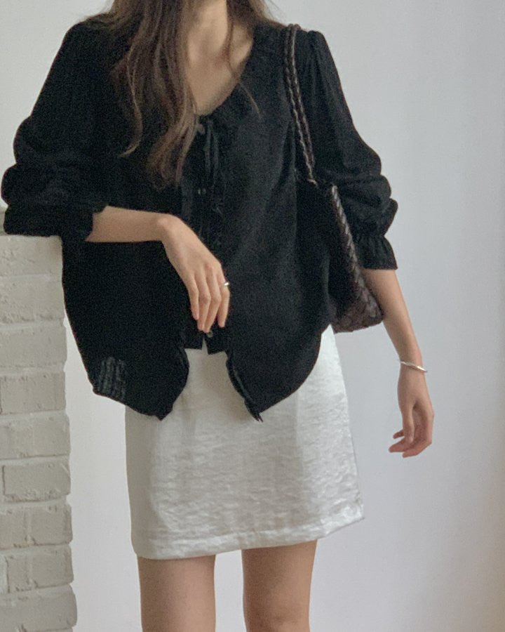 Rie lace short skirt-2col