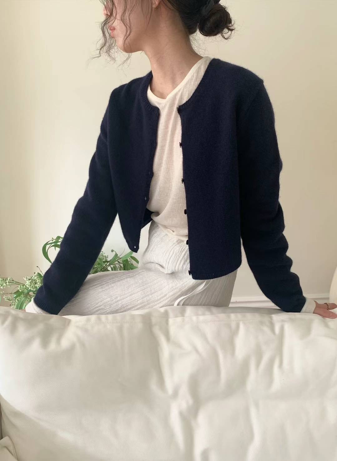 Deondo camel wool logo cardigan-5col