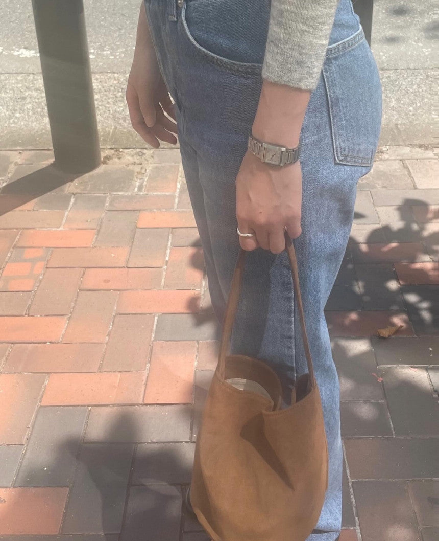 Suede shoulder bag