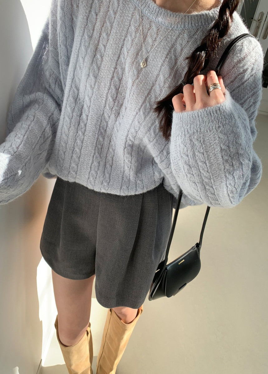 Flare half pants-2col