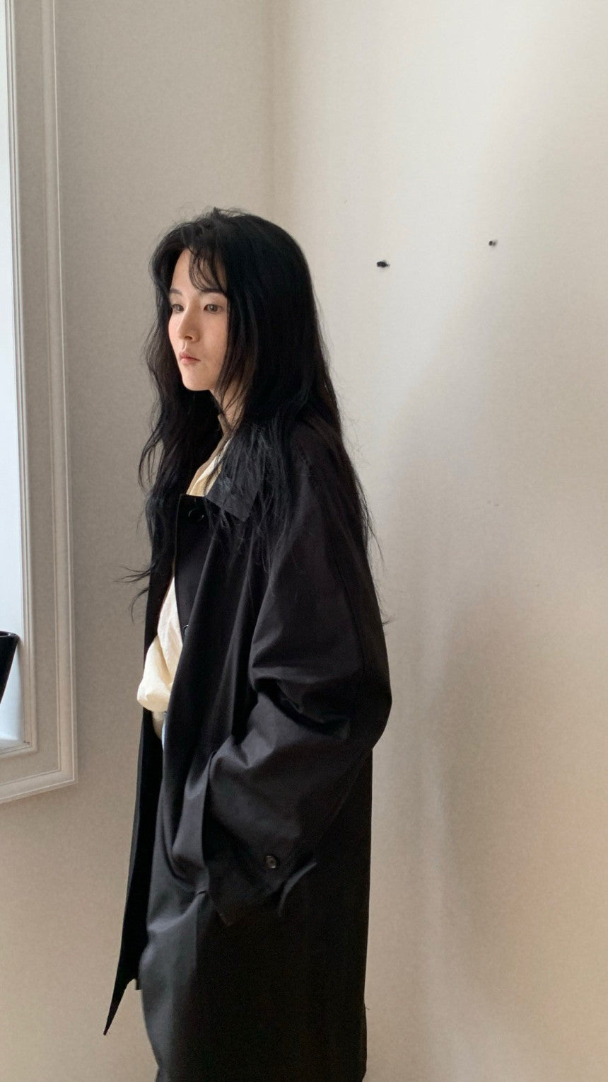 ivory即納 Haus raglan half trench coat-2col