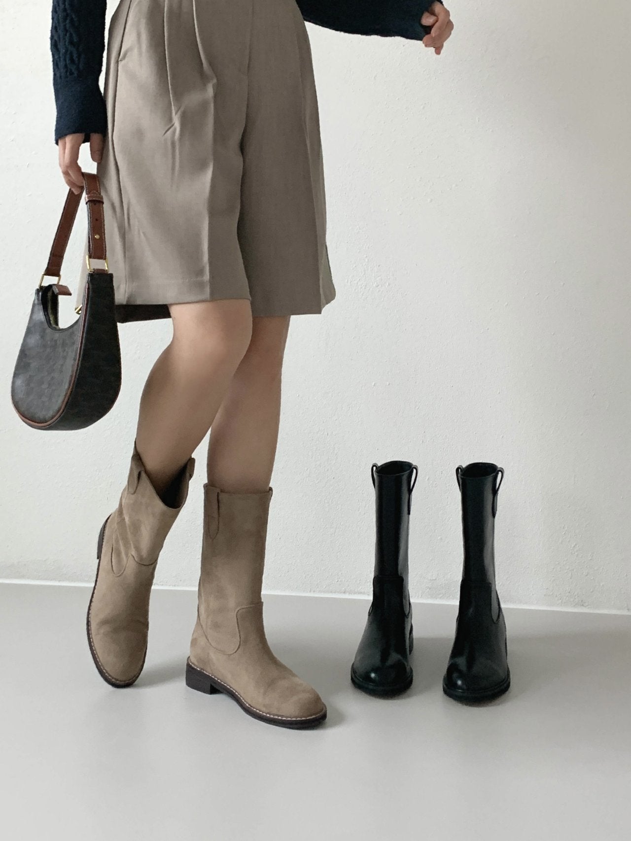 Suede bijo middle boots