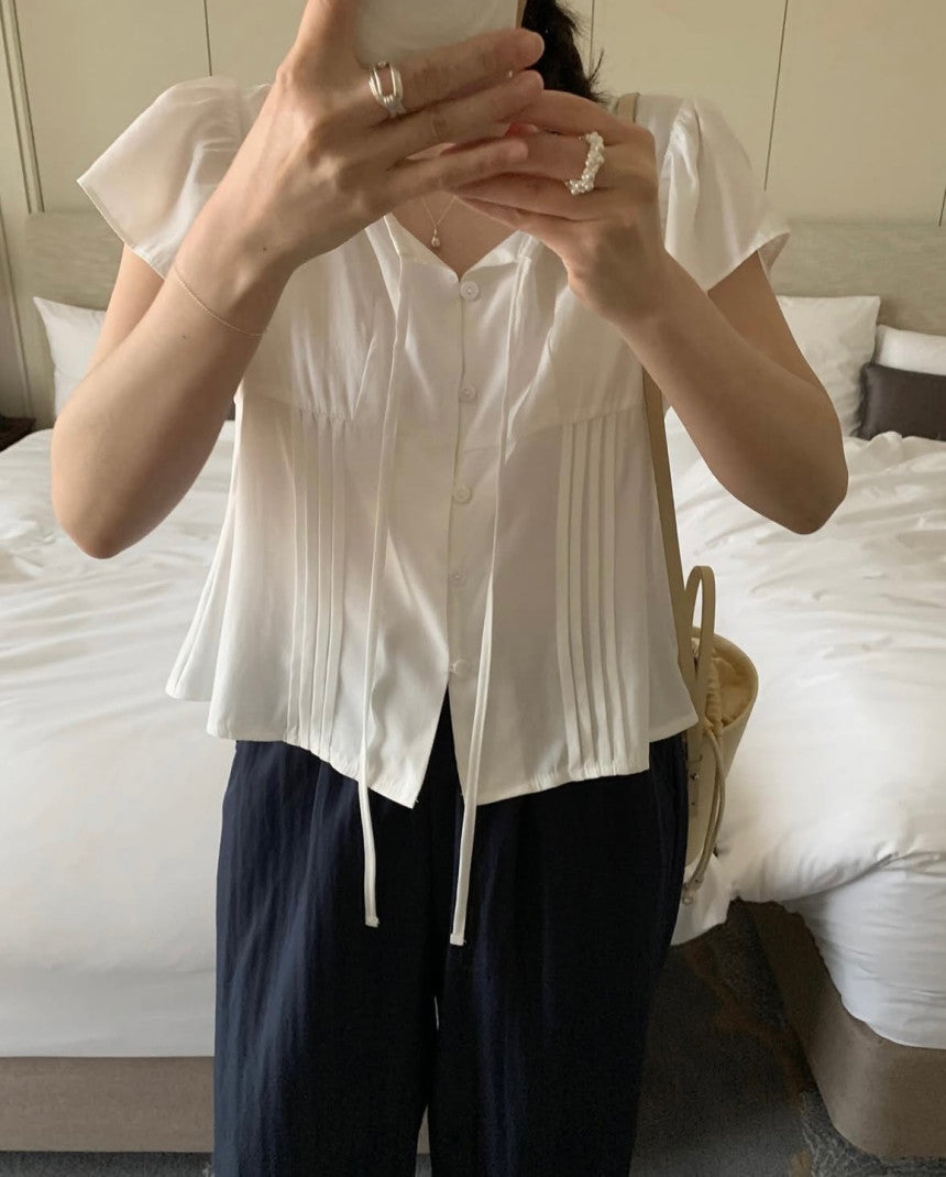 Aloha string blouse-2col