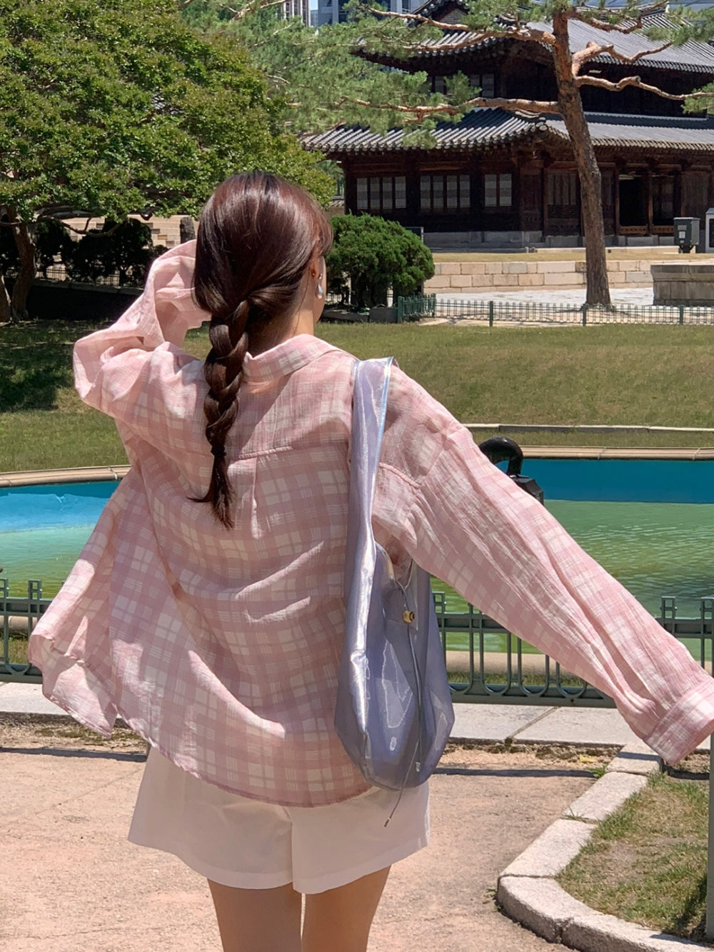 Eco check shirt-2col