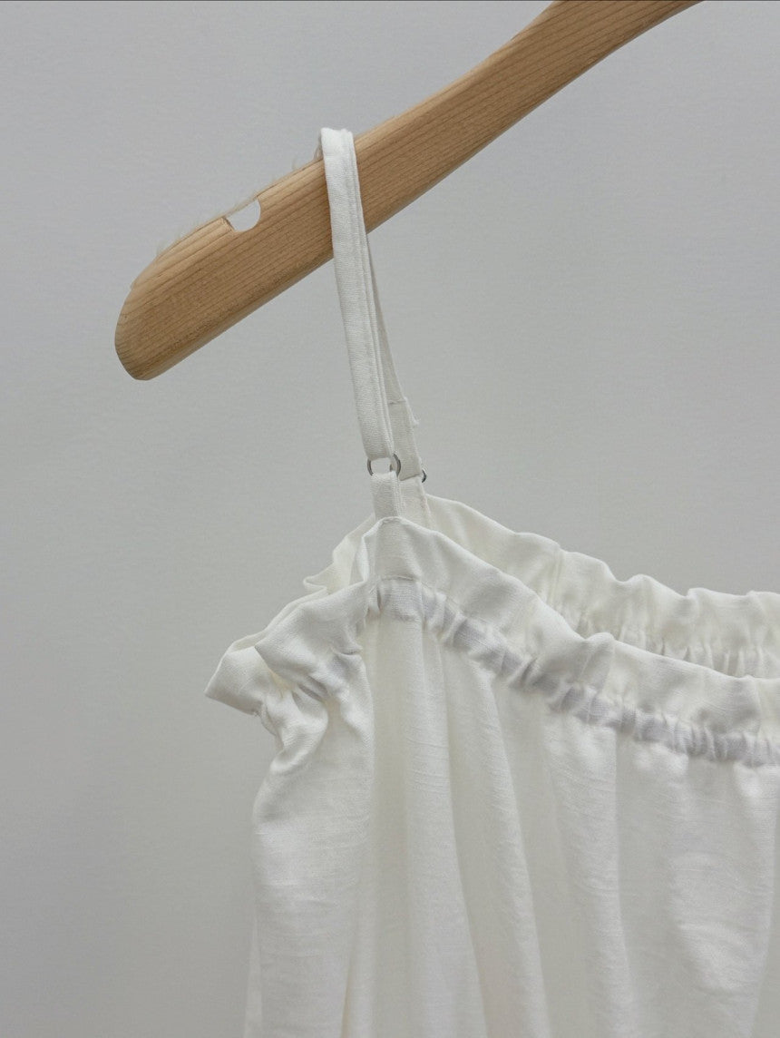 Muse shirring long onepiece-2col