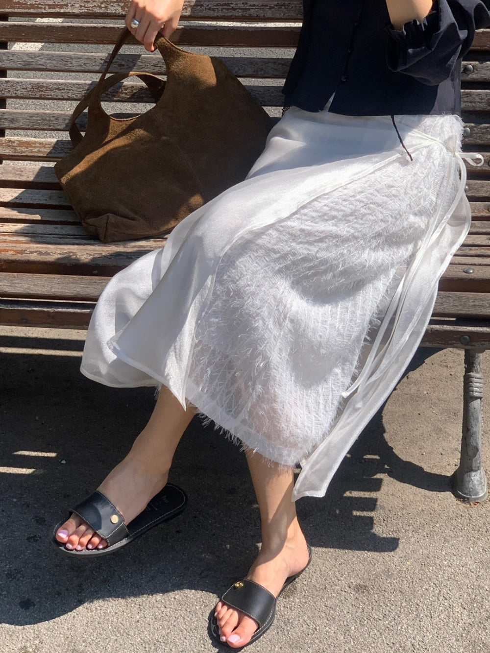 ivory-s即納 Breed layered skirt-2col