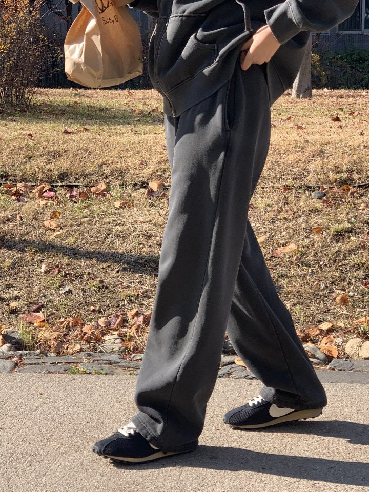 pigment fleece dying hood zip up&pants