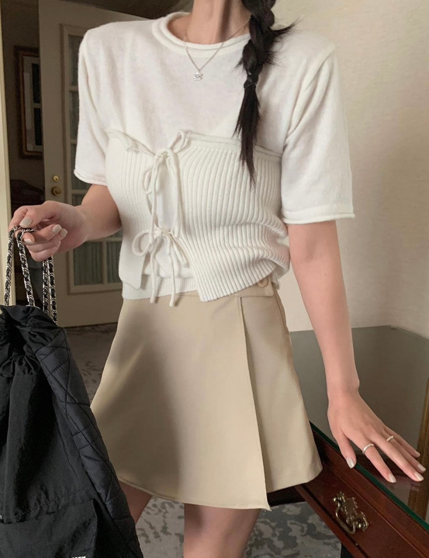 Sale gray即納 Layered cash top set