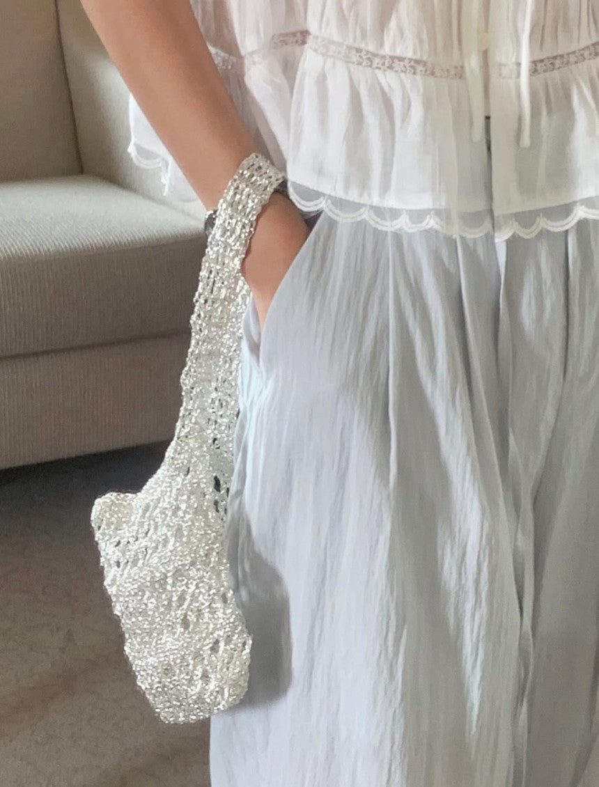 liter shasha lace blouse-2col