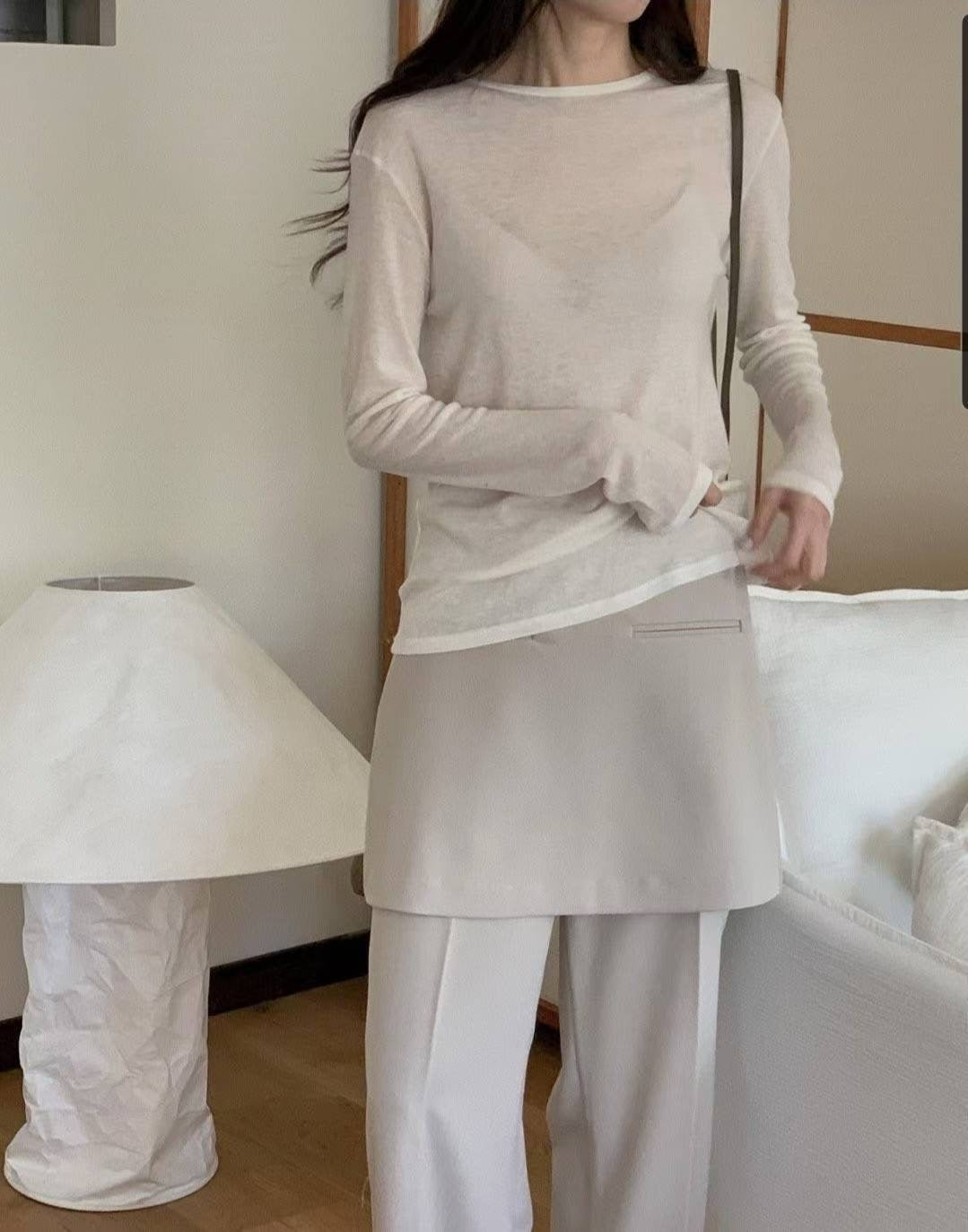 Wool tencel T-3col