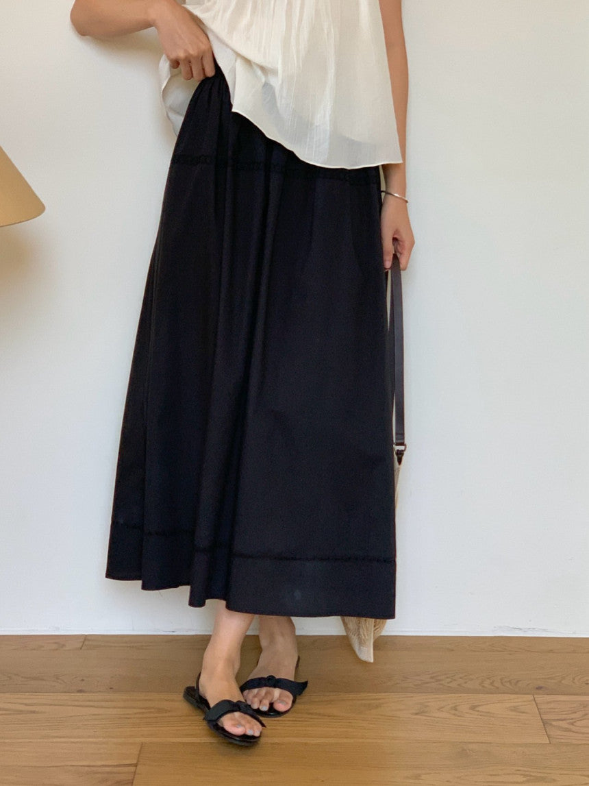 Pli lace full skirt-2col