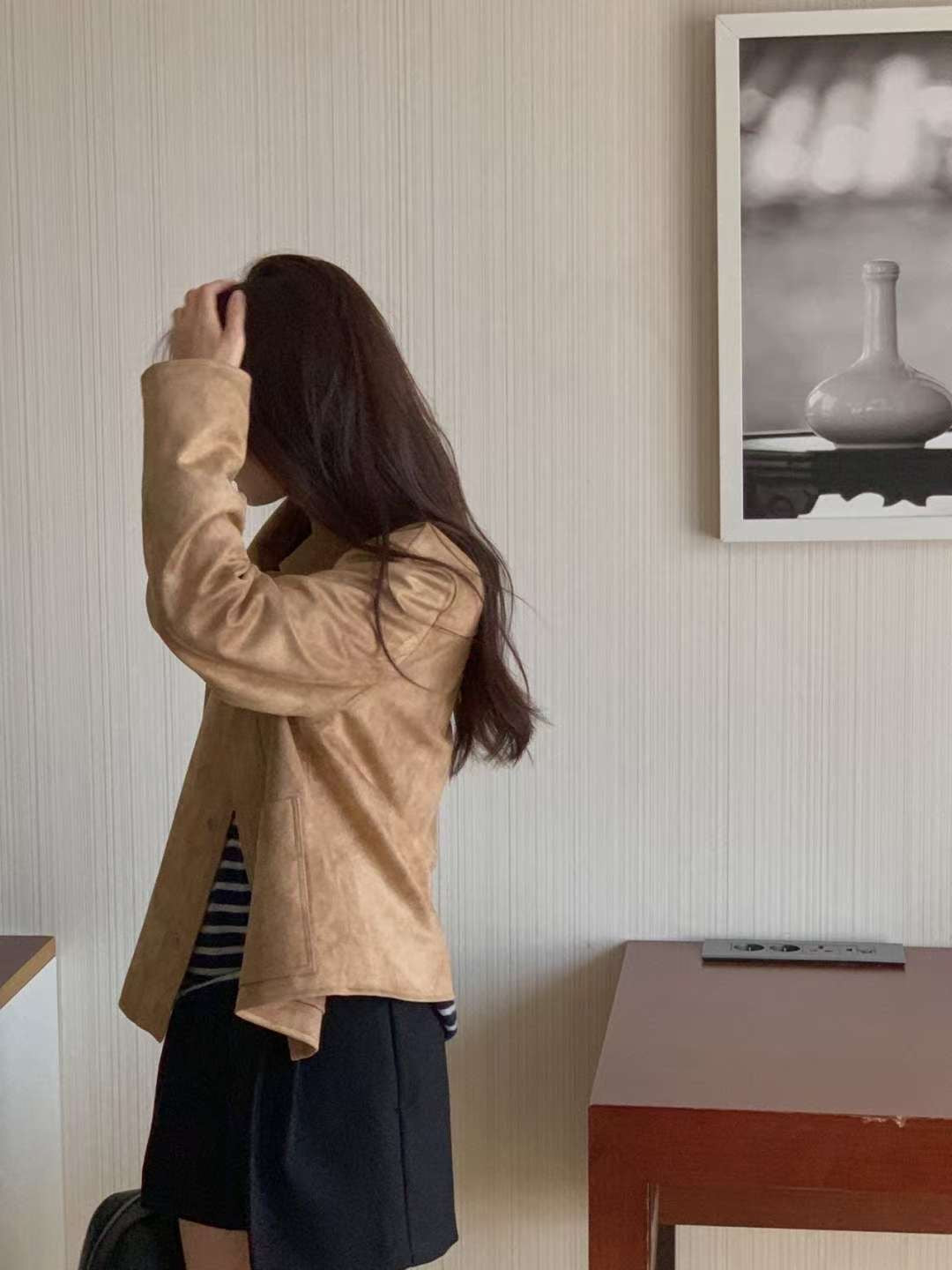 Hau suede jacket-2col