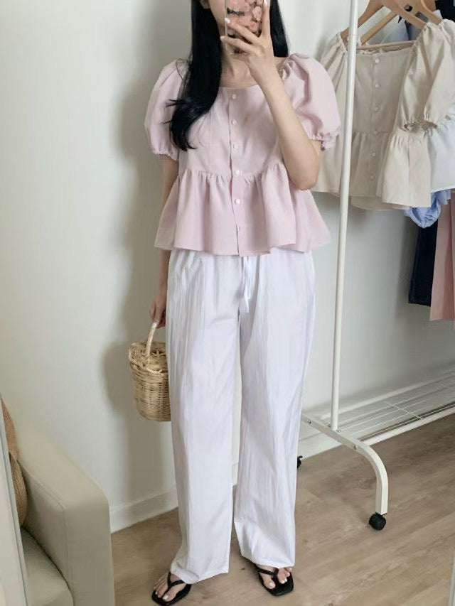 Mive washa banding pants-4col