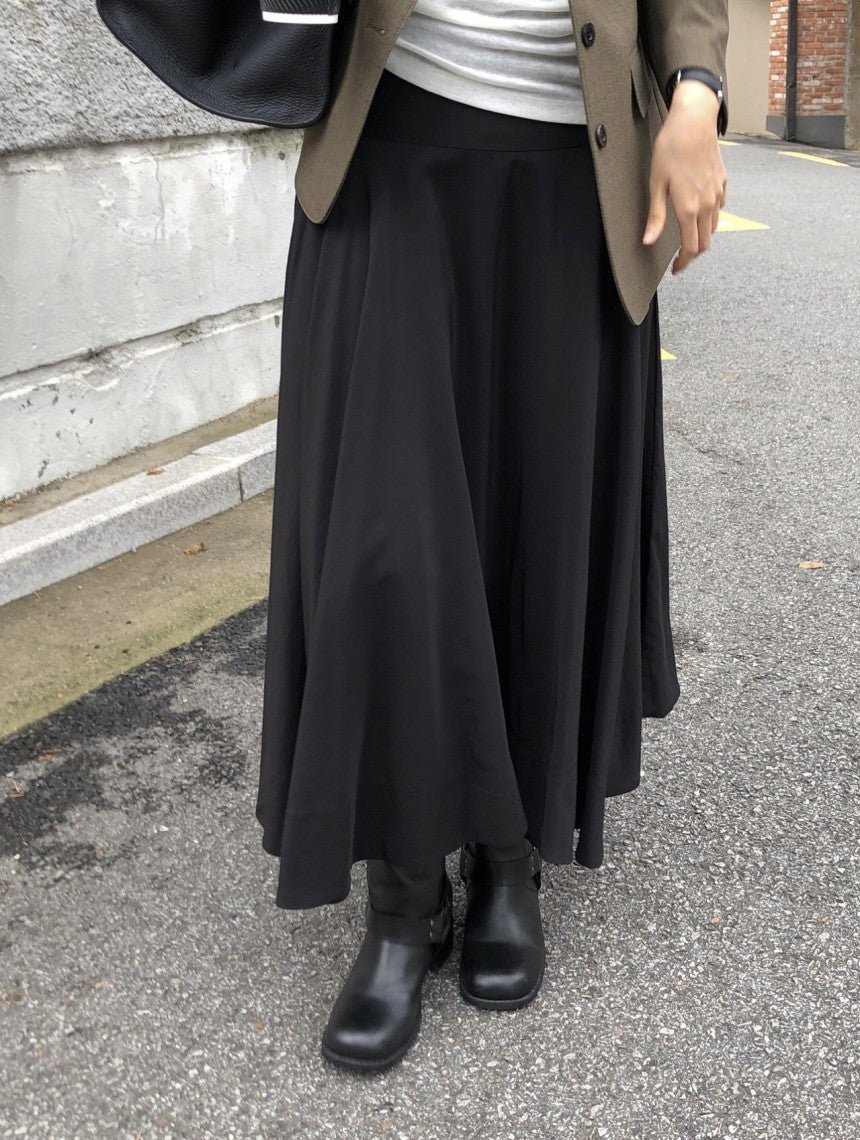 Firenze long flare skirt-2col