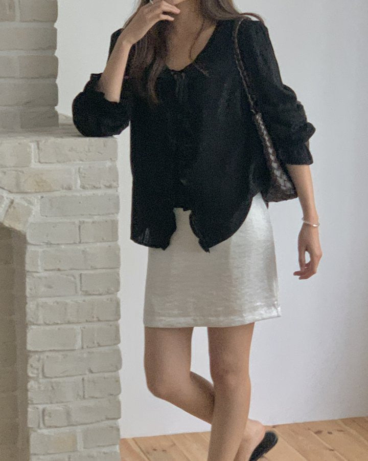 Rie lace short skirt-2col
