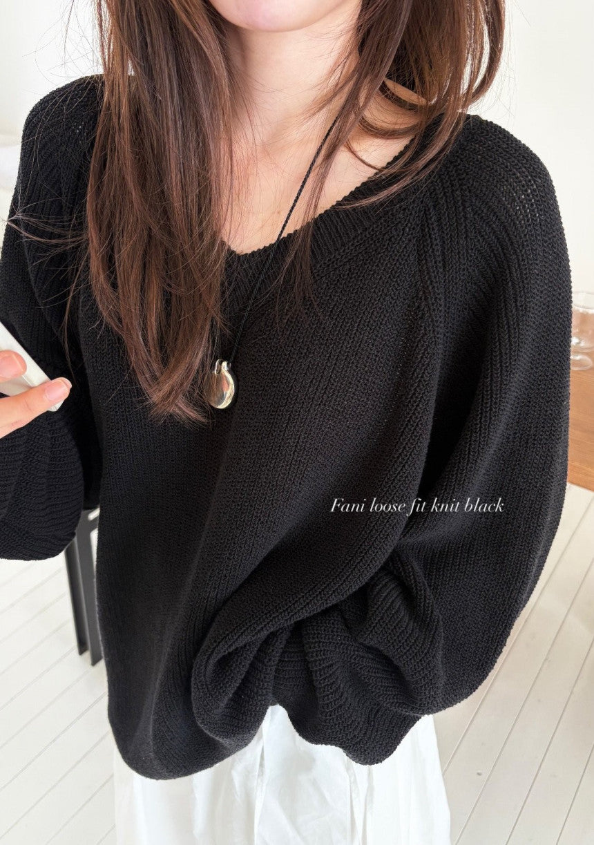 cream即納 Haus fani loose fit knit-3col