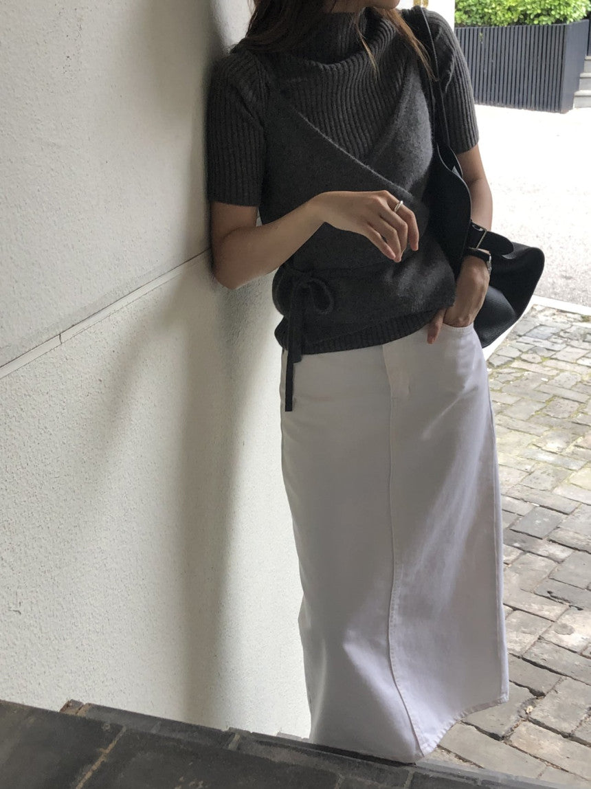 cashmere mockneck half knit-5col