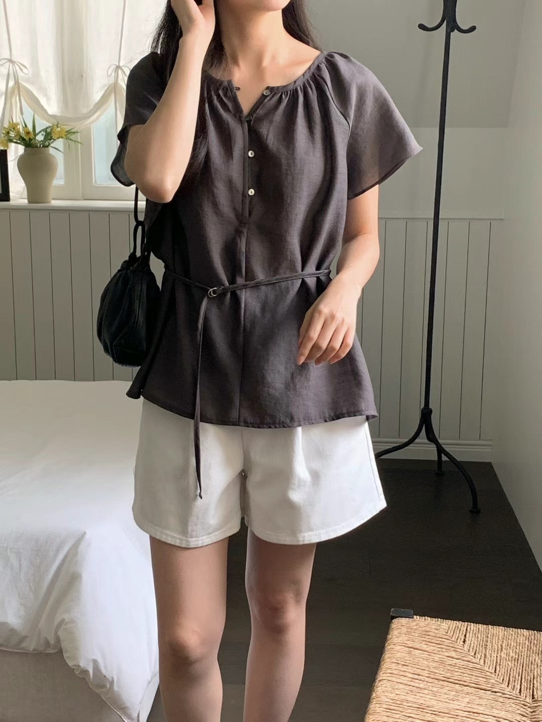 Moore belt blouse-3col