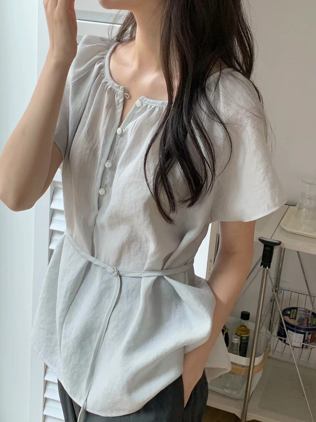 Moore belt blouse-3col