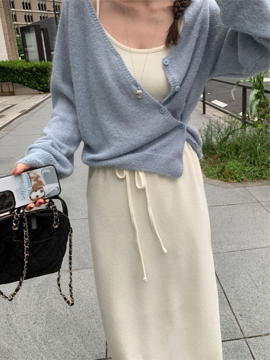Standing wrap cardigan-3col