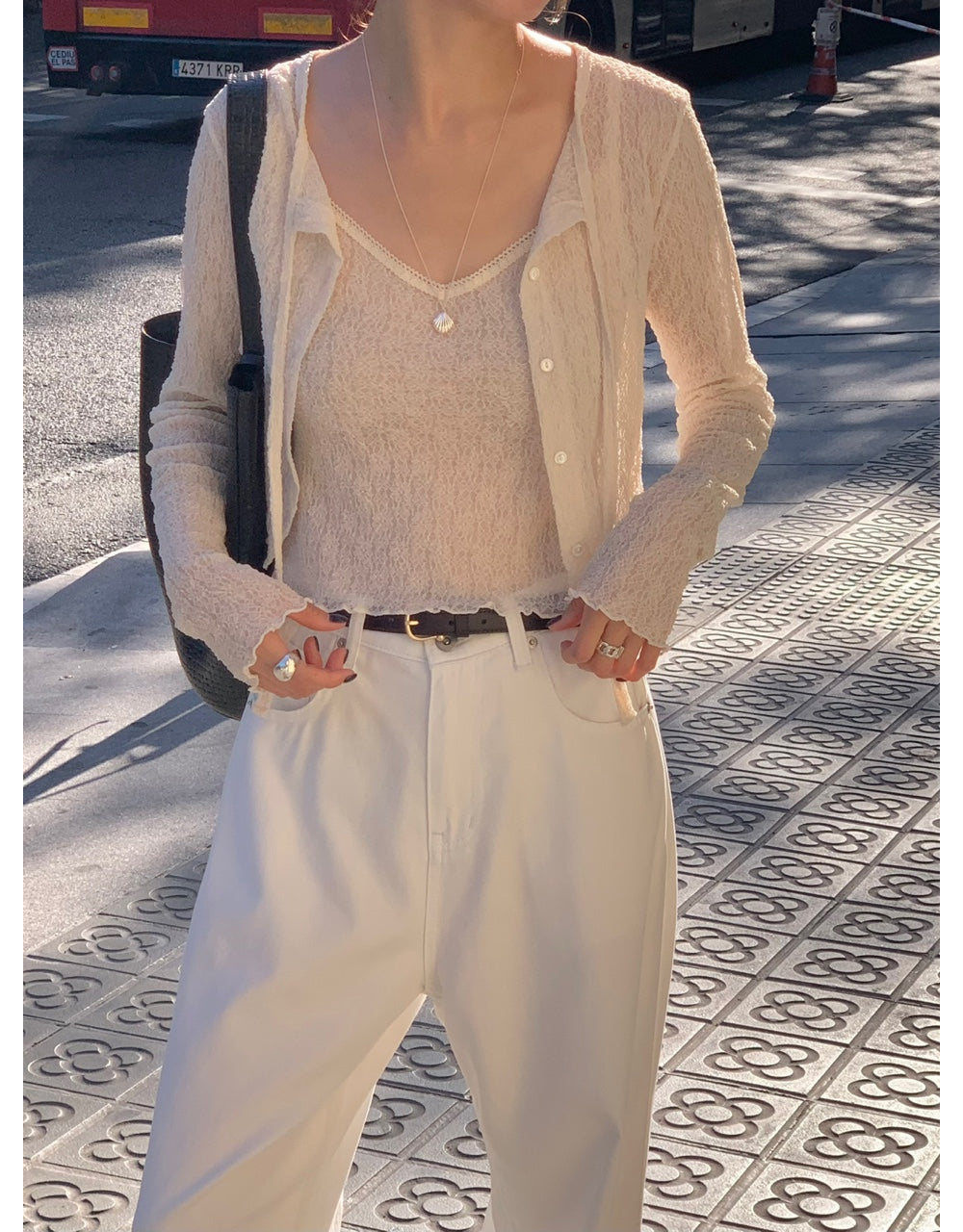 Twin sleeveless&cardigan set-3col