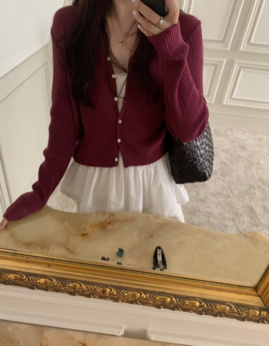 Fw Pebble rib cardigan-5col