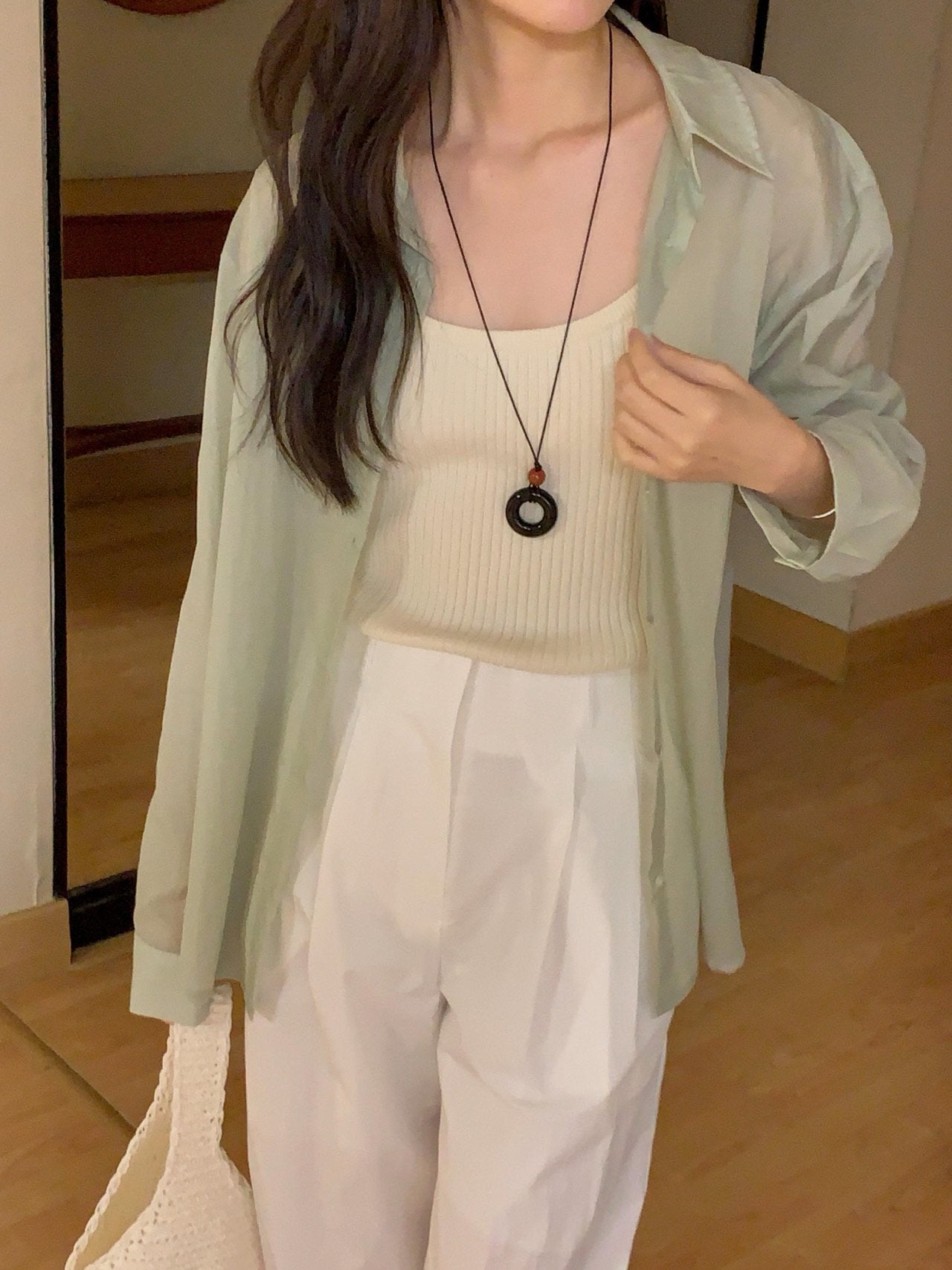 Sheer shirt-5col