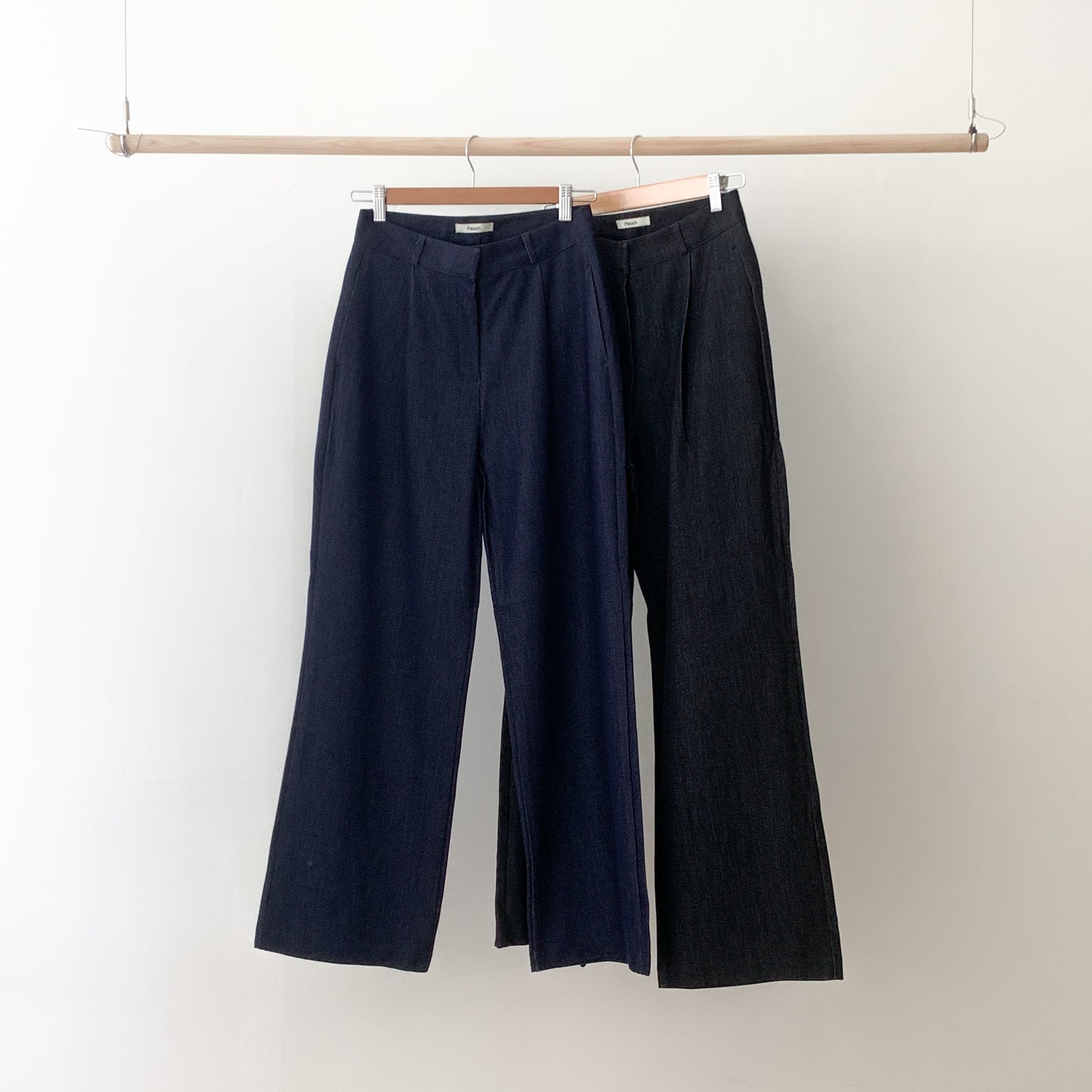 Fw denim onepintuck slacks-2col ショート丈あり
