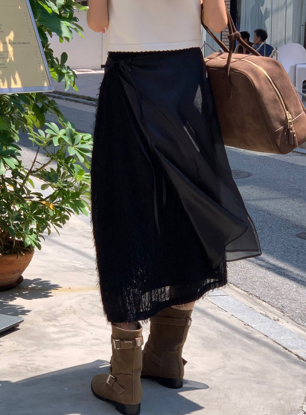 ivory-s即納 Breed layered skirt-2col