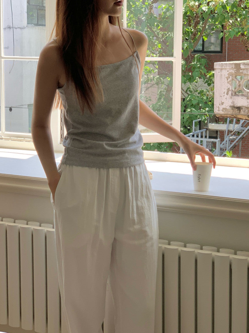 Boucle string sleeveless-4col