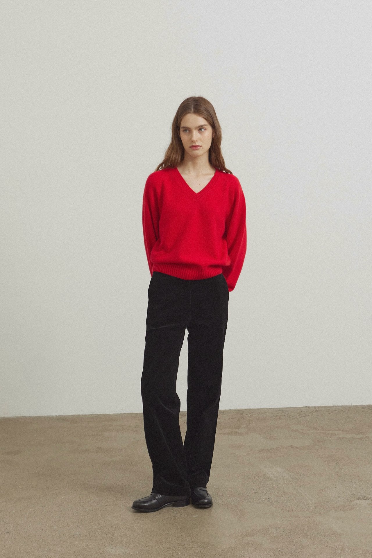 Sale navy即納 Cashmere V knit