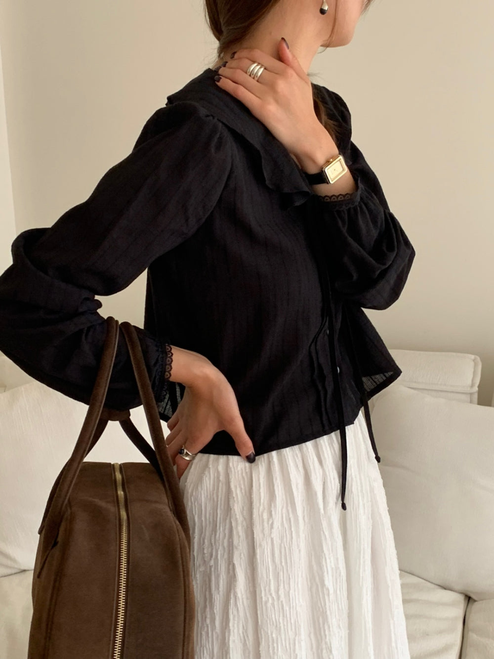 ruffle blouse-2col