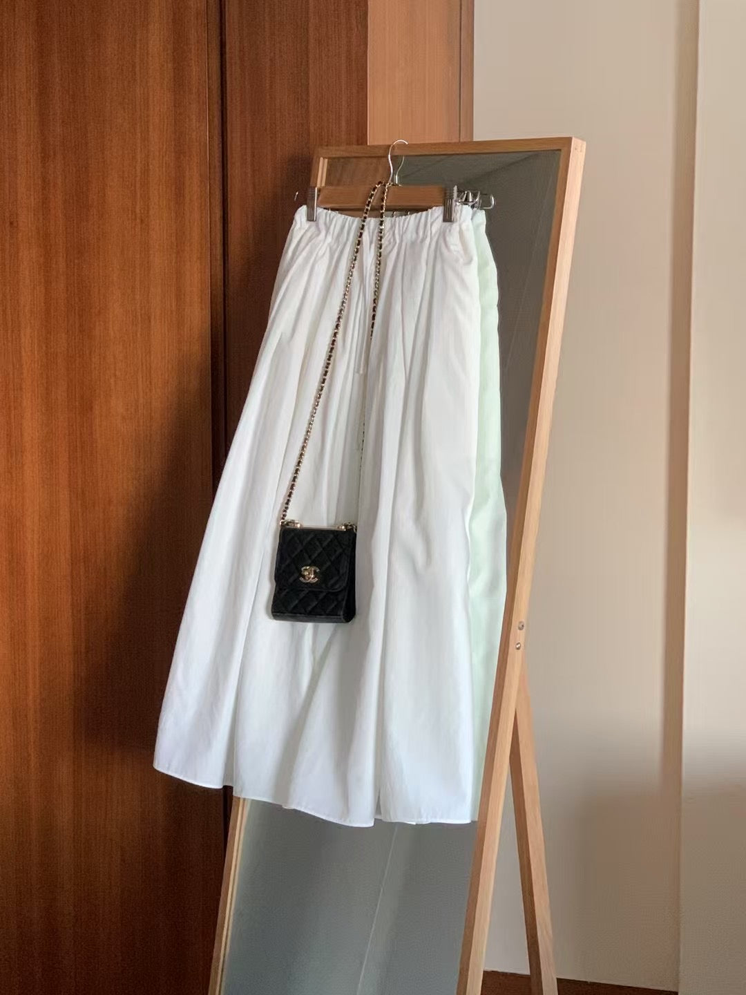 Seryo long pleats banding skirt