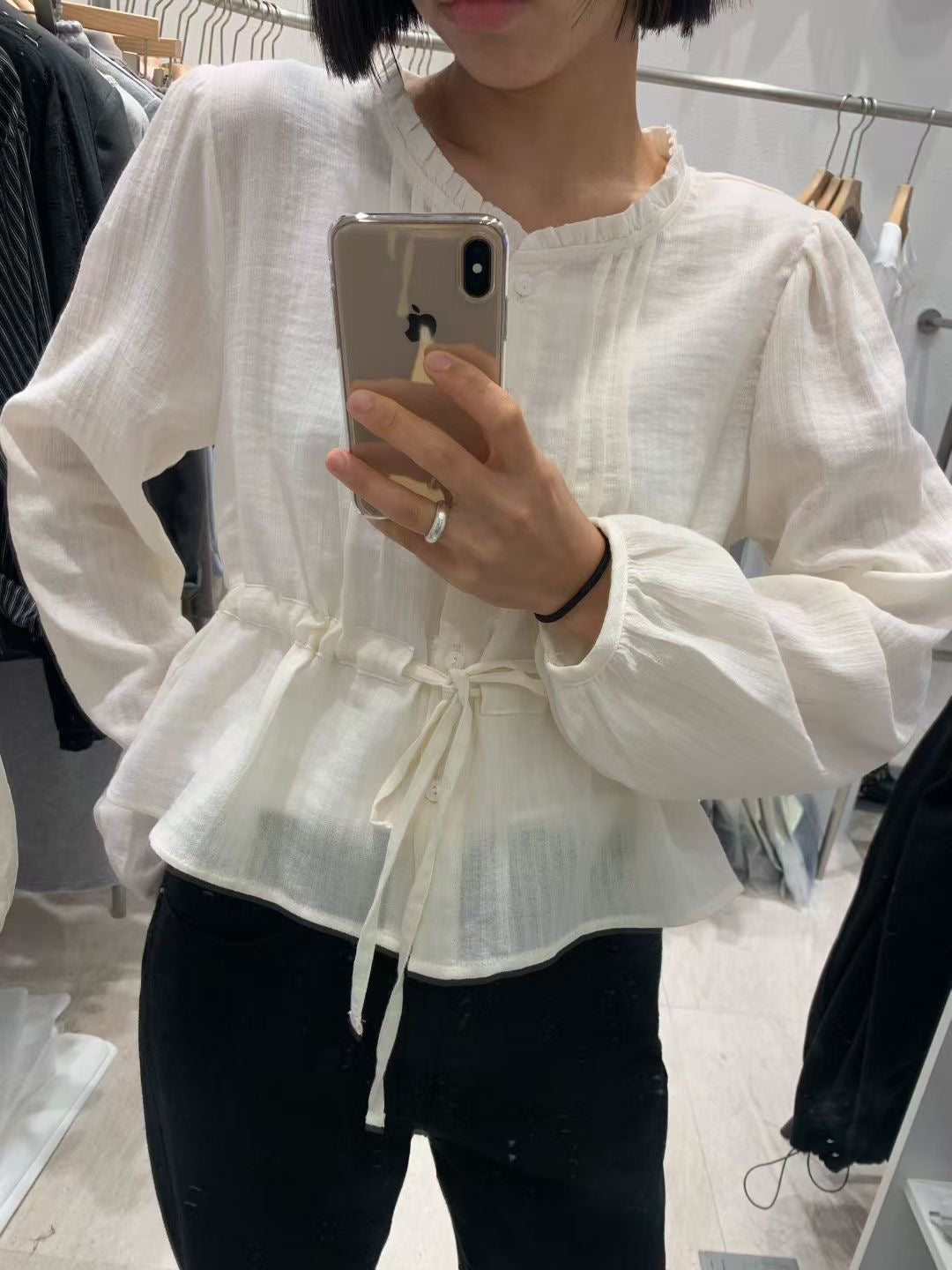 Autumn frill blouse-3col