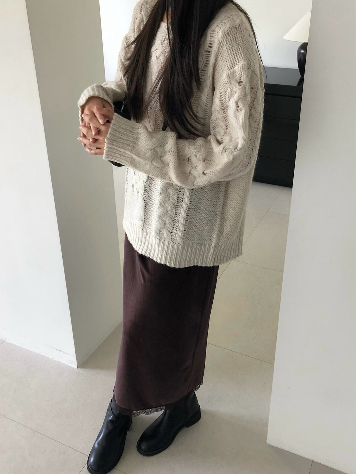 rendy velvet skirt-2col
