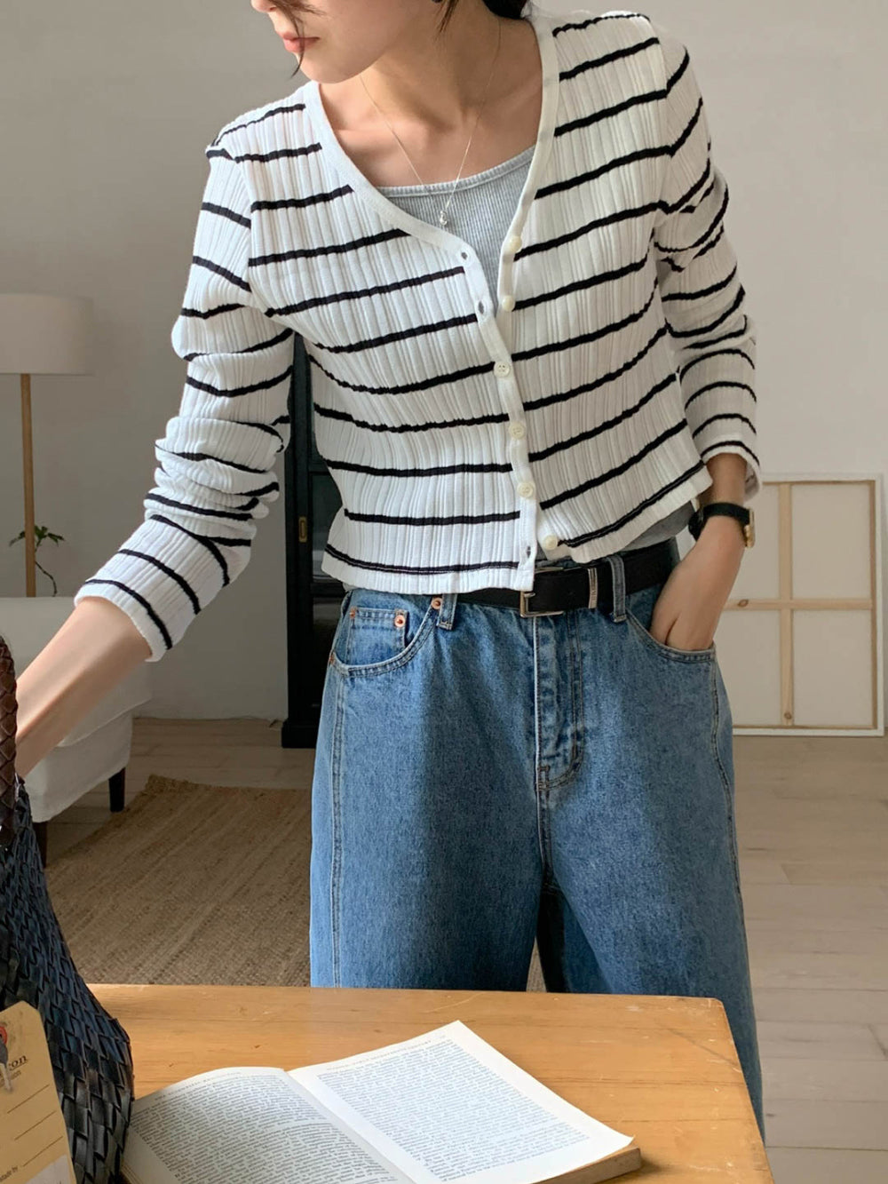 Sale navy即納 mimosa cardigan
