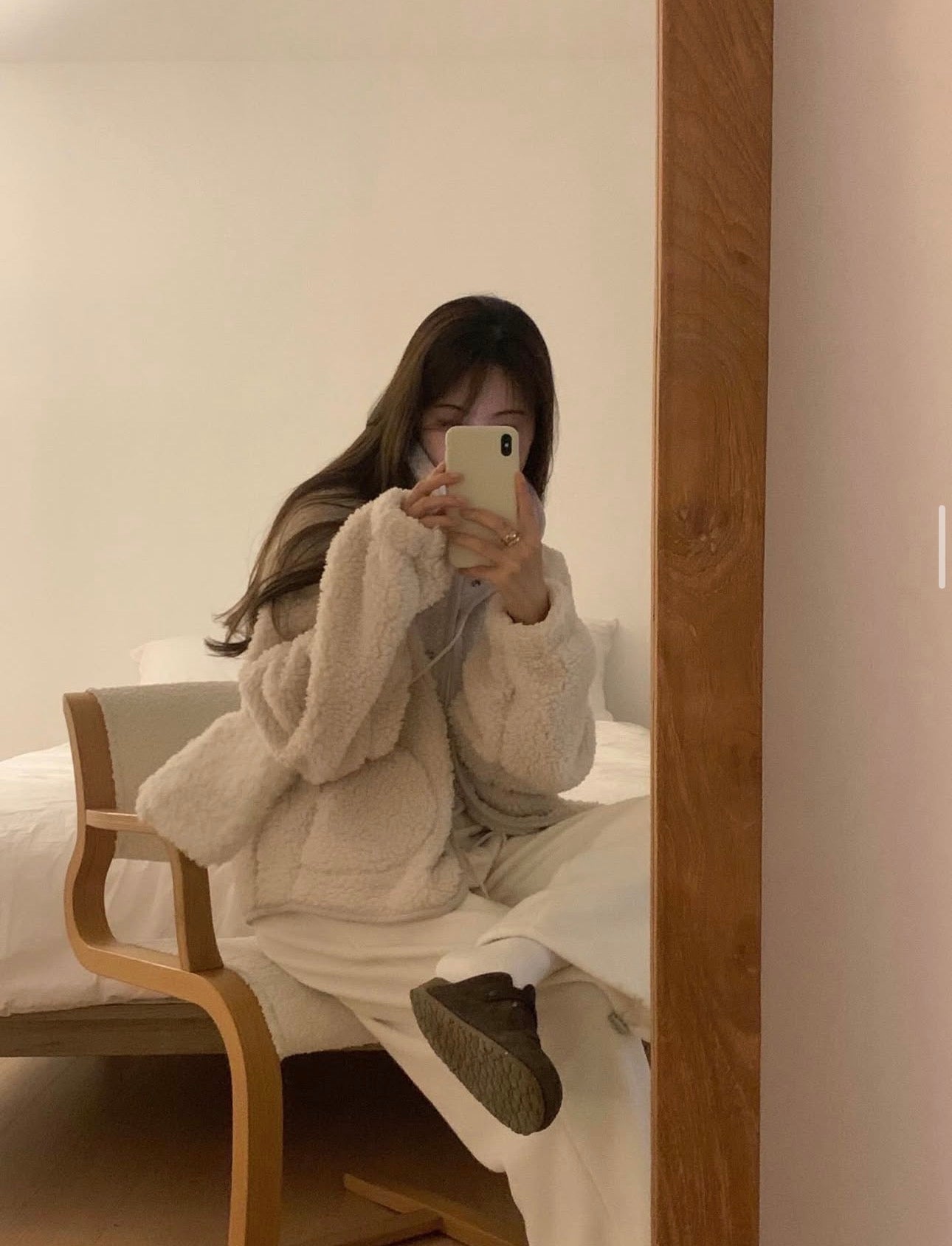 liter snow 2way fleece straight pants-2col