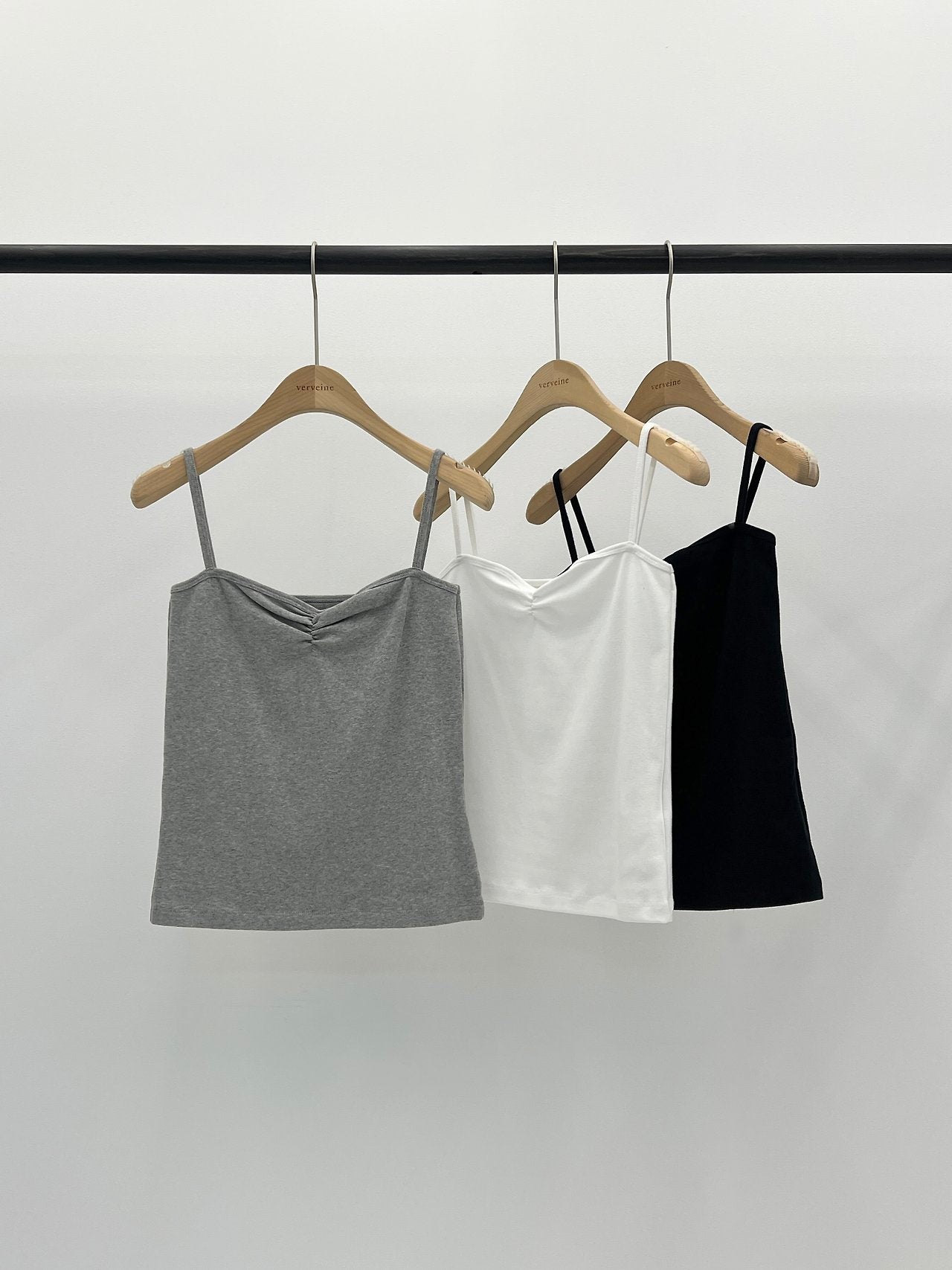 Seren shirring heart neck sleeveless-3col