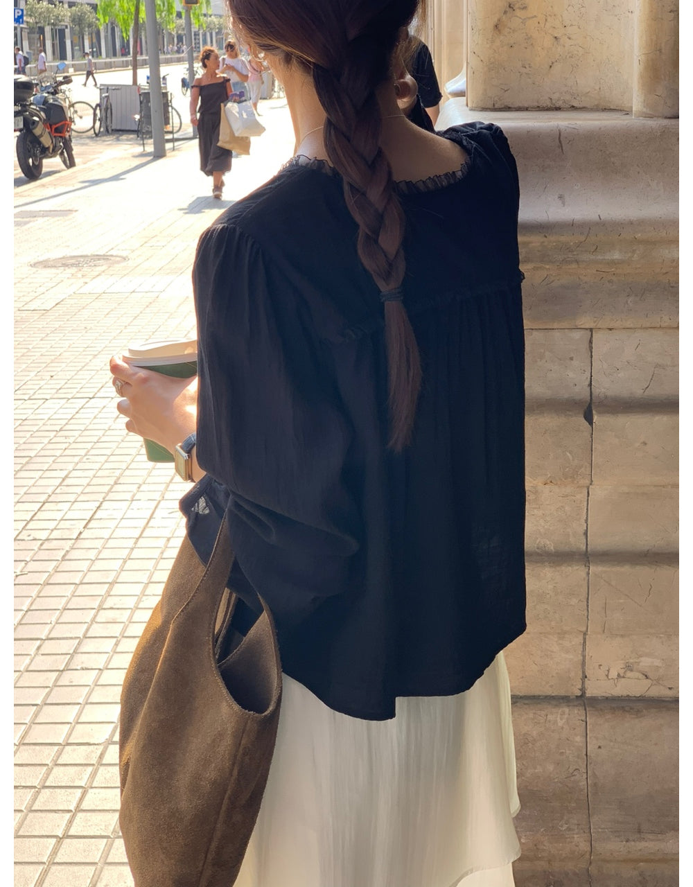 black即納 Date blouse-3col