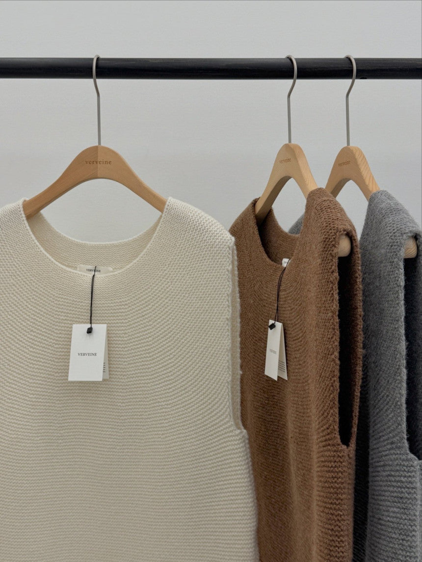 Corben wool knit vest-3col