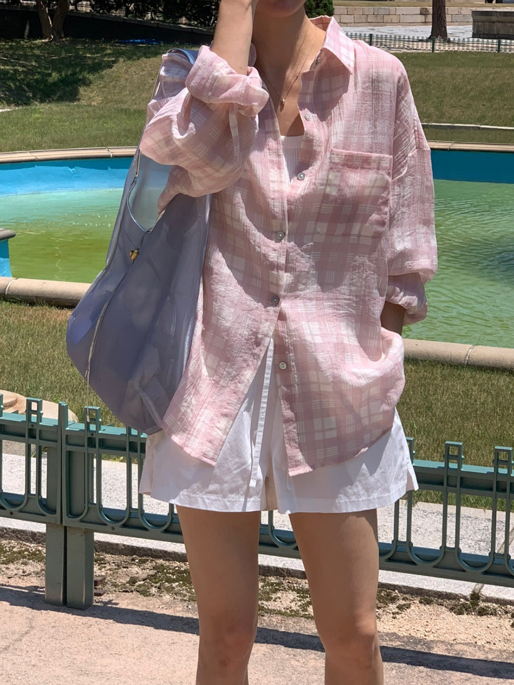 Eco check shirt-2col