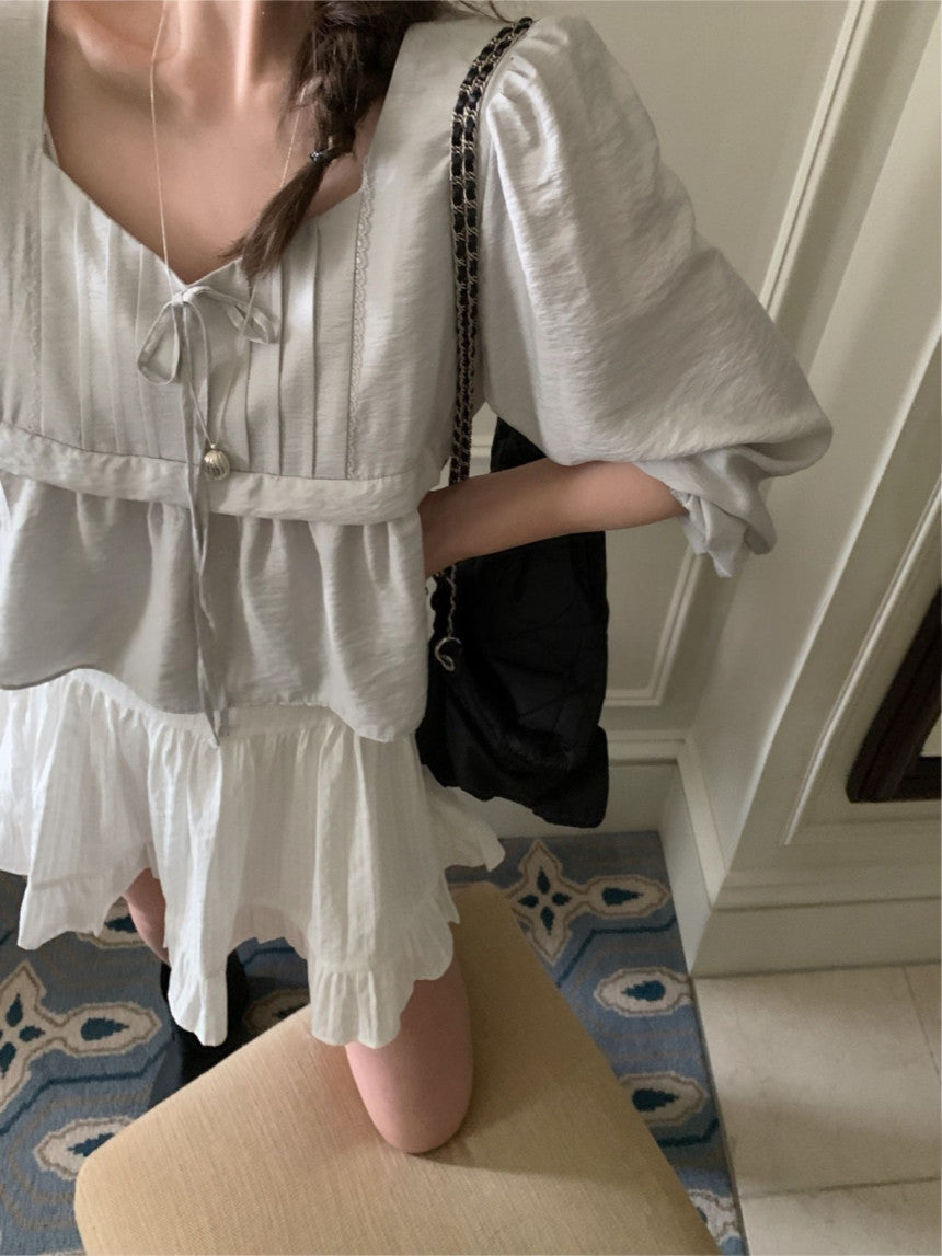 Merry pintuck blouse-2col
