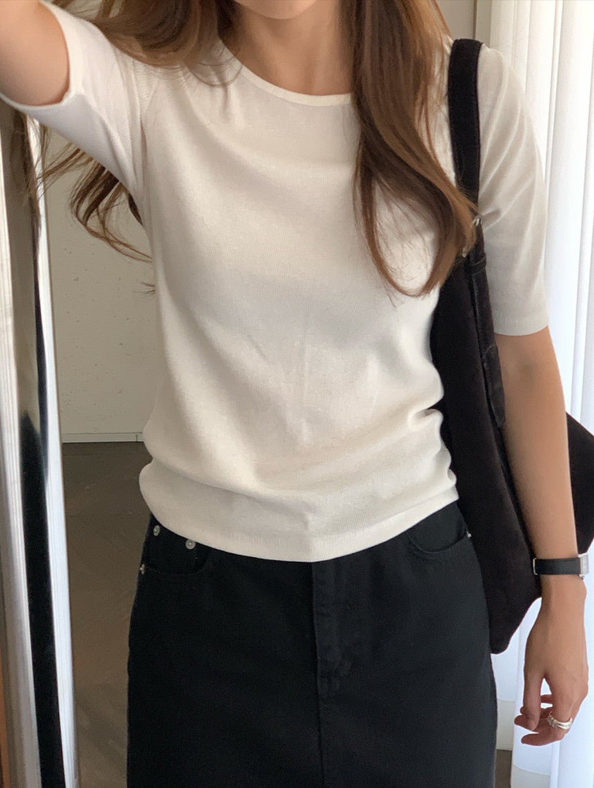 Merry round neck T-3col